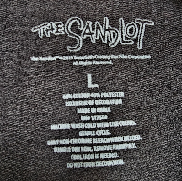 THE SANDLOT Short Sleeve Graphic Hoodie Black Size L - Picture 7 of 10